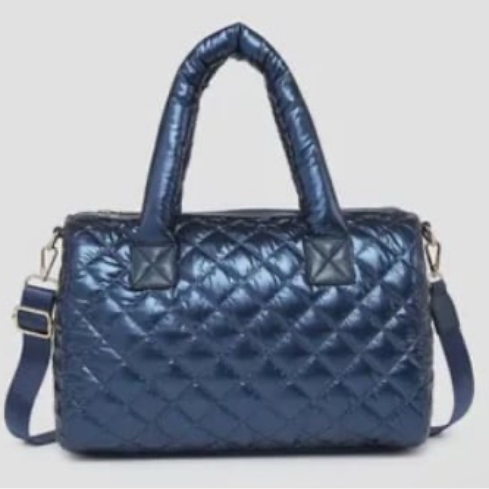 Quilted Blue Handbag